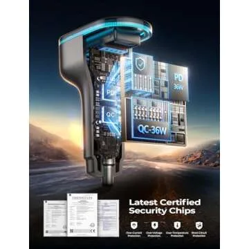 Car Charger Adapter Fast Charging，LISEN 60W Car USB Charger Multi Port,USB Car Charger Adapter Outlet,PD&QC3.0 Cigarette Lighter USB Charger for iPhone 16/15/14/13/12,Samsung Galaxy S25 Ultra,Pixel