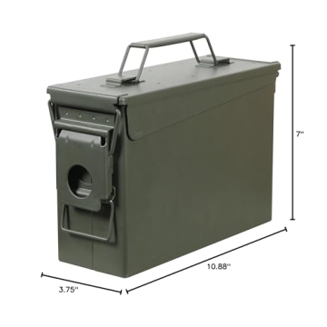 Fortress 30 Caliber Metal Ammo Can - Heavy Duty Waterproof Storage