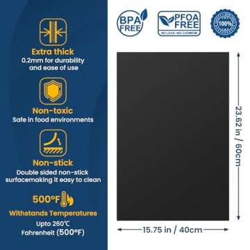 Oven Liners for Bottom of Oven - Large Heavy Duty Oven Protector Mat, Non-Stick Oven Electric Gas Liner Floor Protector Liner, Reusable Heat Resistant Stovetop Air Fryer Grill Baking Mat