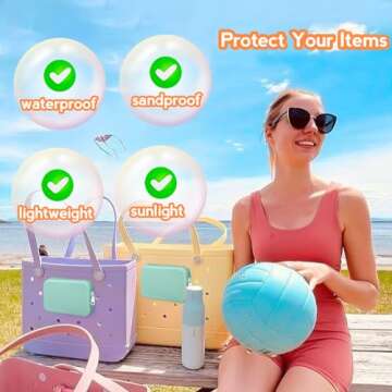 AIERSA Phone Holder for Bogg Bag Accessories, Silicone Insert Wallet for Bogg Bag Original All Models Rubber Beach Tote Bags, Green