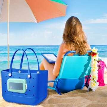 AIERSA Phone Holder for Bogg Bag Accessories, Silicone Insert Wallet for Bogg Bag Original All Models Rubber Beach Tote Bags, Green