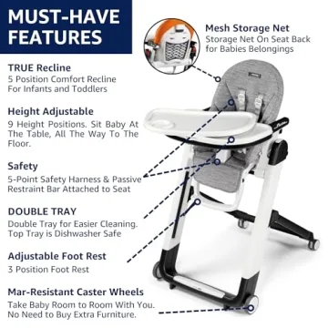 Peg Perego Siesta High Chair with Recline & Style