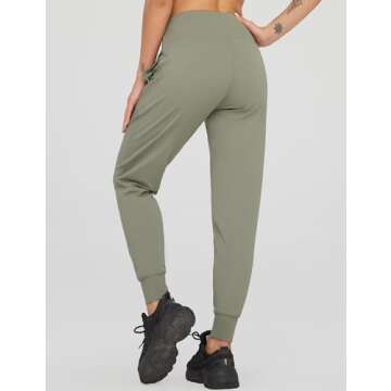 Dragon Fit Joggers for Women with Pockets,High Waist Workout Yoga Tapered Sweatpants Women's Lounge Pants Grey Green