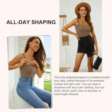 HOMETA Strapless Bodysuit for Women Tummy Control Shapewear