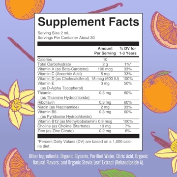 USDA Organic Toddler Multivitamin Drops for Immune Support