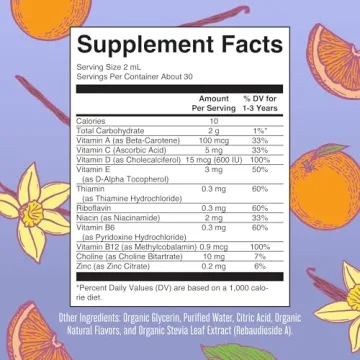 USDA Organic Toddler Multivitamin Drops for Immune Support