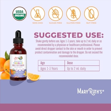 USDA Organic Toddler Multivitamin Drops for Immune Support