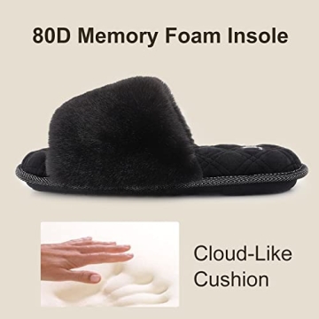 LongBay Women's Fuzzy Memory Foam Slippers Cozy & Stylish