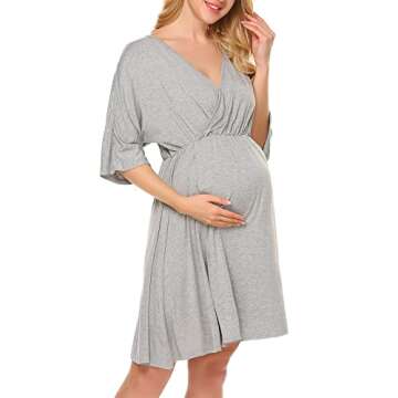 Ekouaer Maternity Nightgown: Comfortable Nursing Sleepwear