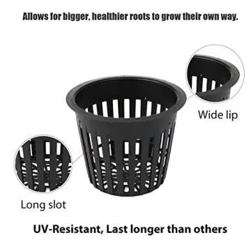 Business King 3 Inch Net Pots for Hydroponics 60 Packs with Plant Labels 60Pcs Heavy Duty Wide Mouth Net Cups Slotted Mesh Pot Garden Supplies (3 inch 60 Packs)