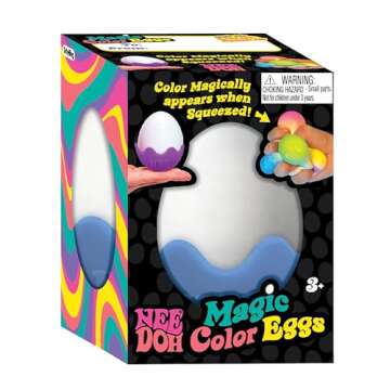 Schylling NeeDoh Magic Color Egg - Easter Squeeze Toy - Assorted Colors - Ages 3 to Adult (Pack of 1)