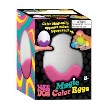 Schylling NeeDoh Magic Color Egg - Easter Squeeze Toy - Assorted Colors - Ages 3 to Adult (Pack of 1)