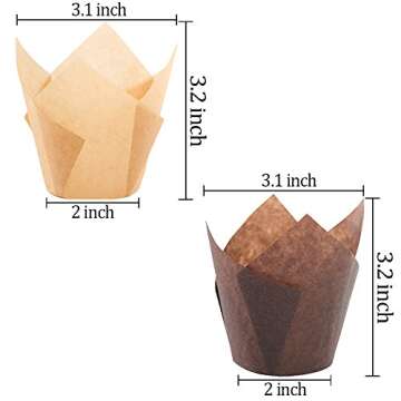 Augshy 120pcs Tulip Cupcake Liners Baking Cups Muffin Liners Tins Treat Cups for Weddings, Birthdays...