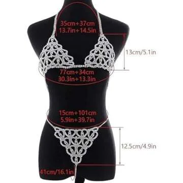 Evild Bling Sexy Bra Chain Crystal Body Chain for Women