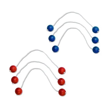 Ladder Toss Game with Golf Ball Bolas and Wooden Frames
