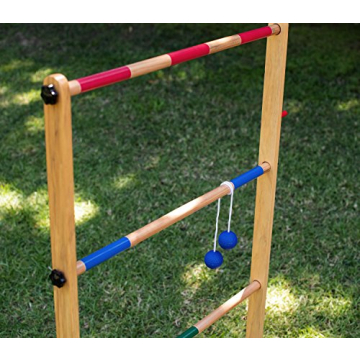 Ladder Toss Game with Golf Ball Bolas and Wooden Frames