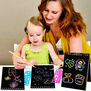 JUNQIU Scratch Paper Art Kit for Kids - Fun & Mess-Free