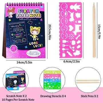 JUNQIU Scratch Paper Art Kit for Kids - Fun & Mess-Free