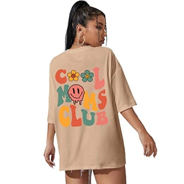 Colanperd Oversized Mama T-Shirt Women's Gift Khaki