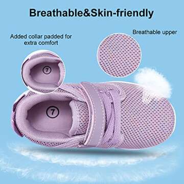 COODO Toddler Kid's Sneakers Boys Girls Cute Casual Running Shoes (9 Toddler,Lilac)