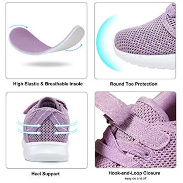 COODO Toddler Kid's Sneakers Boys Girls Cute Casual Running Shoes (9 Toddler,Lilac)