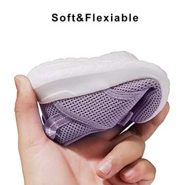 COODO Toddler Kid's Sneakers Boys Girls Cute Casual Running Shoes (9 Toddler,Lilac)