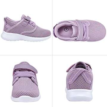 COODO Toddler Kid's Sneakers Boys Girls Cute Casual Running Shoes (9 Toddler,Lilac)