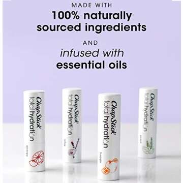 ChapStick Total Hydration Essential Oils Peace Lip Balm, Rosemary + Peppermint Lip Balm Tube, Lip Care - 0.12 Oz