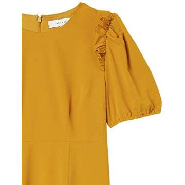 Lark & Ro Women's Florence Puff Half Sleeve Empire Waist Fit and Flare Dress, CHAI TEA, 12