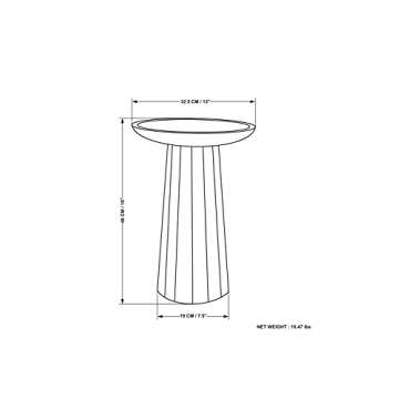 SIMPLIHOME Dayton SOLID MANGO WOOD 13 Inch Wide Round Wooden Accent Table in White Wash, Fully Assembled, For the Living Room and Bedroom