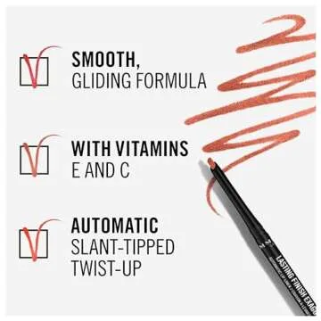 Rimmel Lasting Finish Exaggerate Automatic Lip Liner - Rich, Smooth Formula, Long Lasting - 018 Rose Addiction, .01oz