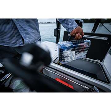 Plano Guide Series 3700 Field Box Waterproof Case, Blue, Large, Waterproof Dry Box with Wrist Strap for Boat, Kayak, and Camping, Outdoor Gear Storage, One Size