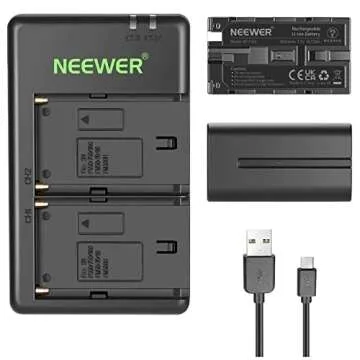 NEEWER NP-F550 Battery Charger Set Compatible with Sony NP-F970 F750 F770 F960 F550 F530 F330 F570 C...