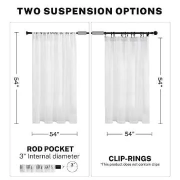 MRTREES Sheer White Curtains Living Room 54 inches Long Curtain Sheers Bedroom Voile Panels Drapes Rod Pocket Light Filtering Basement Window Treatments 2 Panels