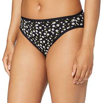 Amazon Essentials Women's Cotton High Leg Brief Underwear (Available in Plus Size), Pack of 6, Ditsy...