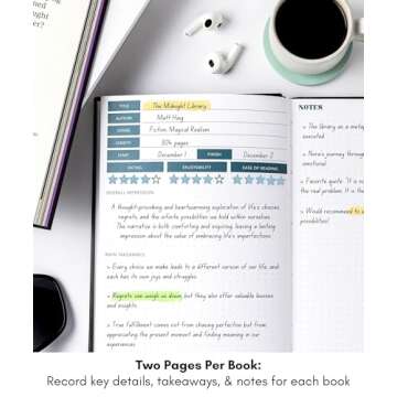 Lamare Book Journal - Reading Journals For Book Lovers - 2024 Reading Journal - 80 Book Journal Reading Log For Book Lovers Gifts For Women & Men - Book Review Journal - Organized Book Tracker Journal