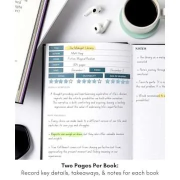 Lamare Book Journal - Reading Journals For Book Lovers - 2024 Reading Journal - 80 Book Journal Reading Log For Book Lovers Gifts For Women & Men - Book Review Journal - Organized Book Tracker Journal