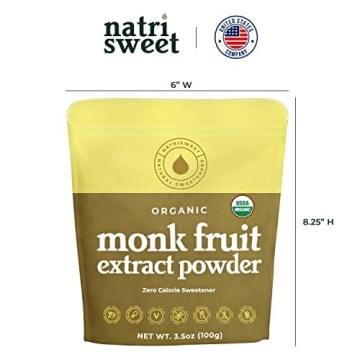 NatriSweet Organic Monk Fruit Extract Sweetener 3.5 oz