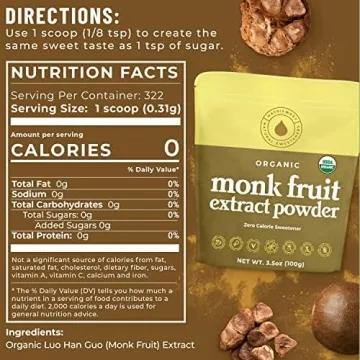NatriSweet Organic Monk Fruit Extract Sweetener 3.5 oz