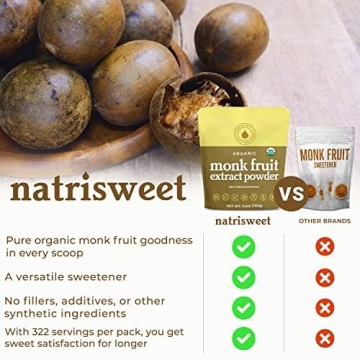 NatriSweet Organic Monk Fruit Extract Sweetener 3.5 oz