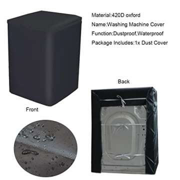 Durable Waterproof Top Load Washing Machine Cover