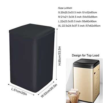 Durable Waterproof Top Load Washing Machine Cover