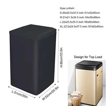 Durable Waterproof Top Load Washing Machine Cover
