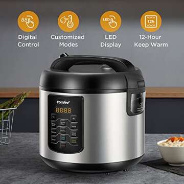 COMFEE' 20-Cup Rice Cooker with 8 One-Touch Programs