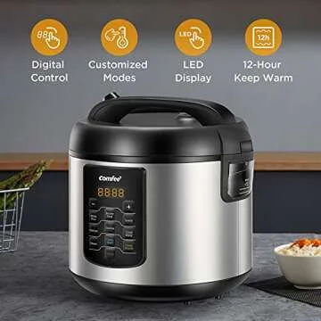 COMFEE' 20-Cup Rice Cooker with 8 One-Touch Programs