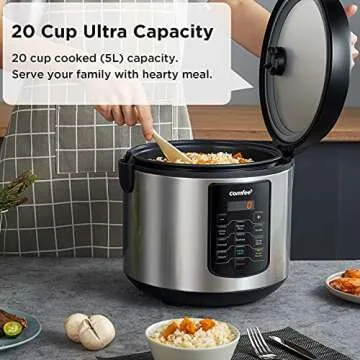 COMFEE' 20-Cup Rice Cooker with 8 One-Touch Programs