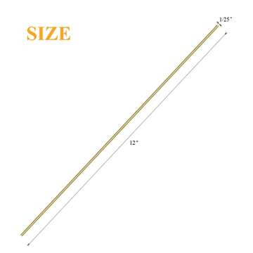 30 Pieces 12 inches 1/25 inch/1.0mm Brass Rods, Sutemribor Brass Solid Round Rod Lathe Bar Stock, 1/25 inch/1.0mm in Diameter, 12 inches in Length