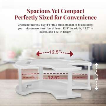 DoubleWave Neutral Standard two tier microwave plate stacker | Microwave plate holder for better cooking efficiency | Food Grade Safe and BPA Free plate stacker for health conscious families (Large)