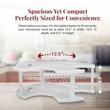 DoubleWave Neutral Standard two tier microwave plate stacker | Microwave plate holder for better cooking efficiency | Food Grade Safe and BPA Free plate stacker for health conscious families (Large)