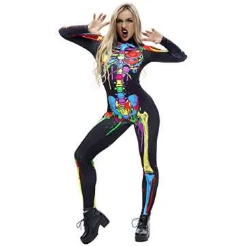 JomeDesign Skeleton Costume for Women - Perfect for Halloween